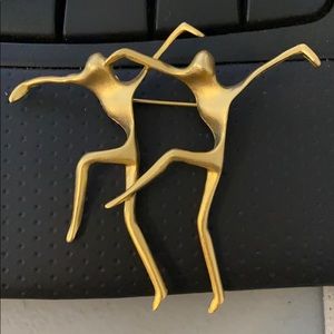 Vintage Modernist Dancing Couple Brooch